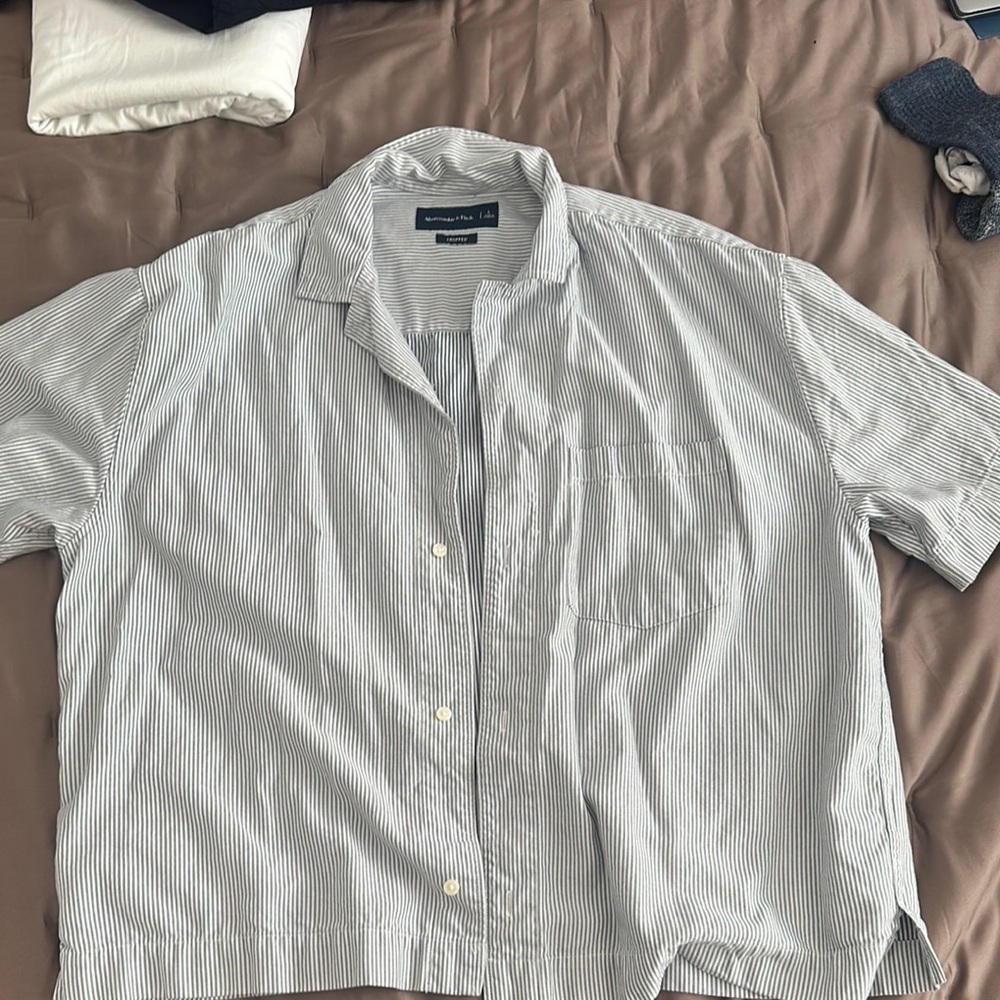Abercrombie Men's Striped Gray Shirt